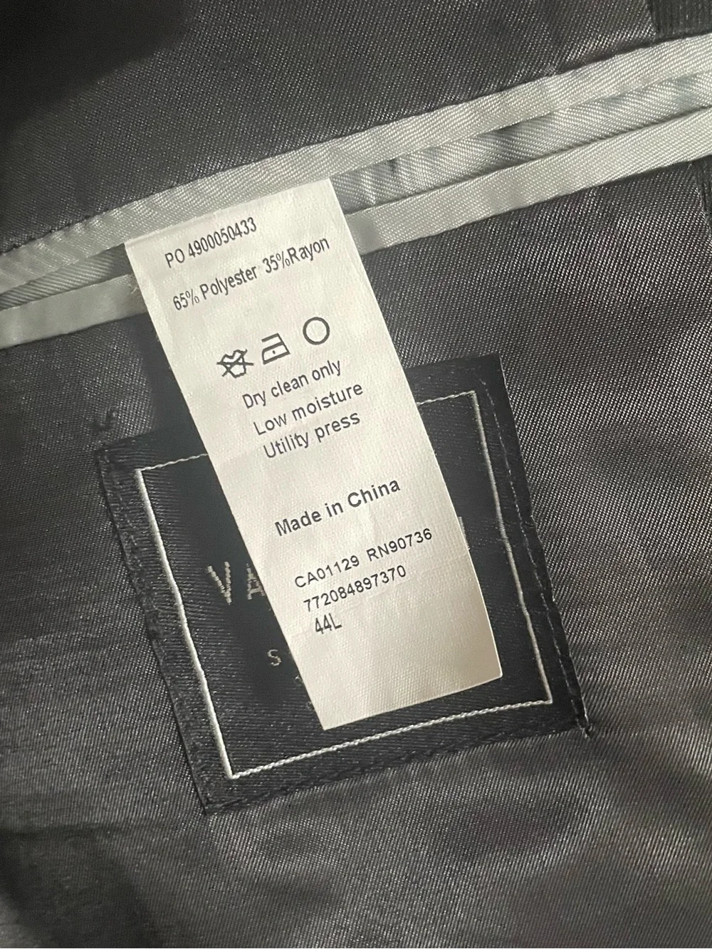 Van Heusen Men's Black Two-Button Suit Jacket